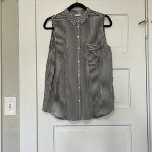 Club Monaco silk striped sleeveless top